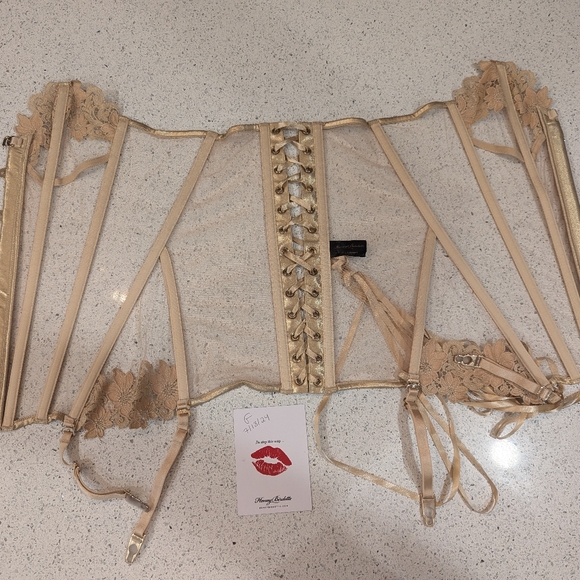 Rare Honey Birdette Amelie Gold Corset S - Picture 10 of 10